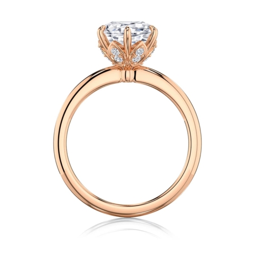 Round Diamond Solitaire Engagement Ring in Rose Gold | Hera