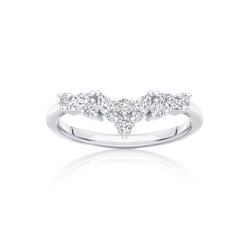 Diamond Contoured Wedding Ring in Platinum | Liana