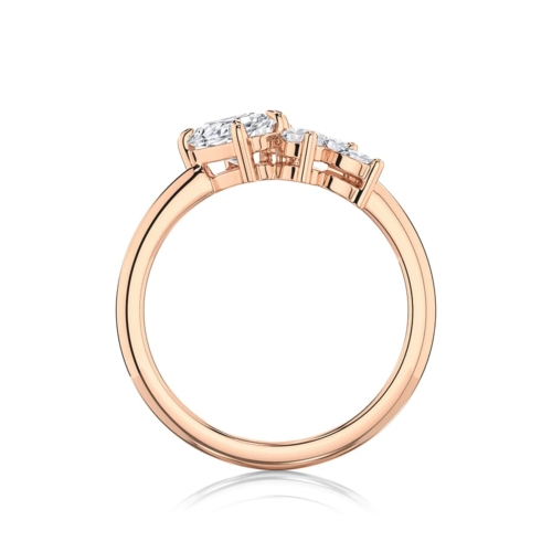 Oval Diamond Halo Engagement Ring in Rose Gold | Lochan