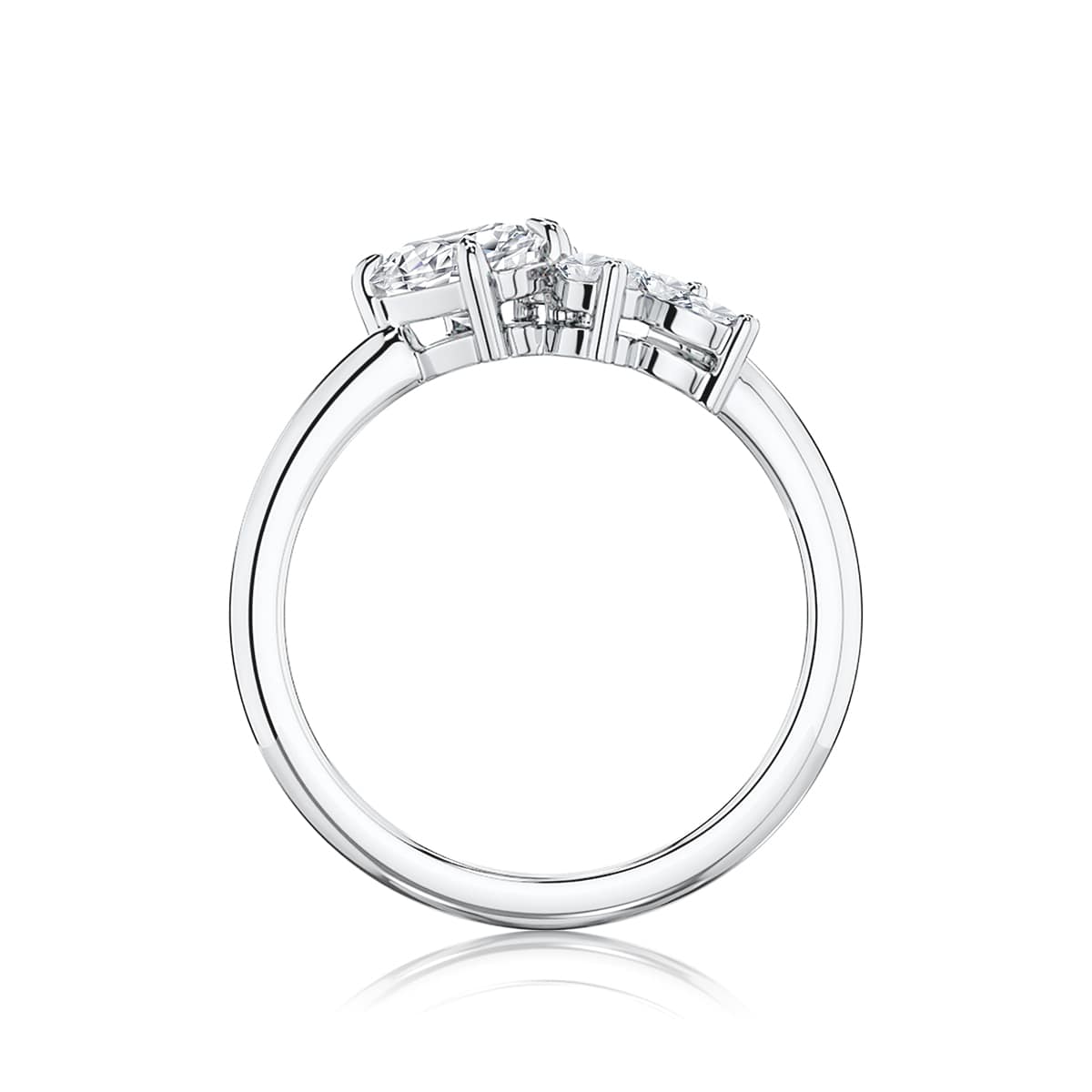 Oval Diamond Halo Engagement Ring in White Gold | Lochan