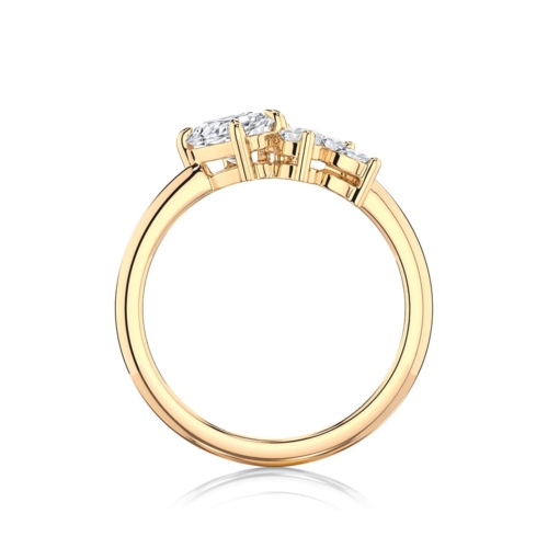 Oval Diamond Halo Engagement Ring in Yellow Gold | Lochan