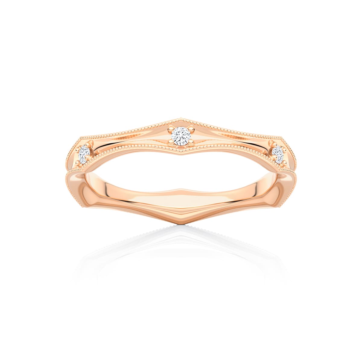 Diamond Classic Wedding Ring in Rose Gold | Mariel