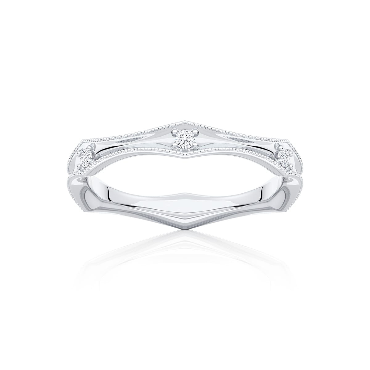 Diamond Classic Wedding Ring in White Gold | Mariel