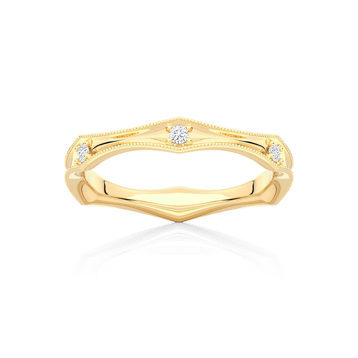 Diamond Classic Wedding Ring in Yellow Gold | Mariel