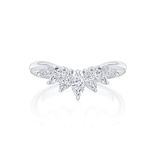 Diamond Contoured Wedding Ring in Platinum | Plume