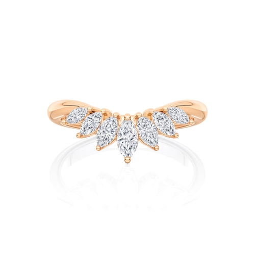 Diamond Contoured Wedding Ring in Rose Gold | Plume