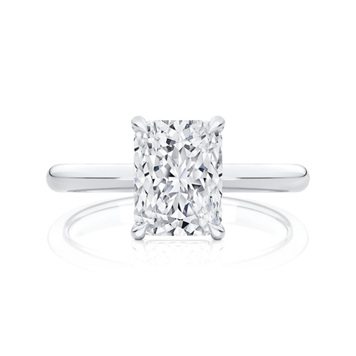 Radiant Diamond Solitaire Engagement Ring in Platinum | Thera