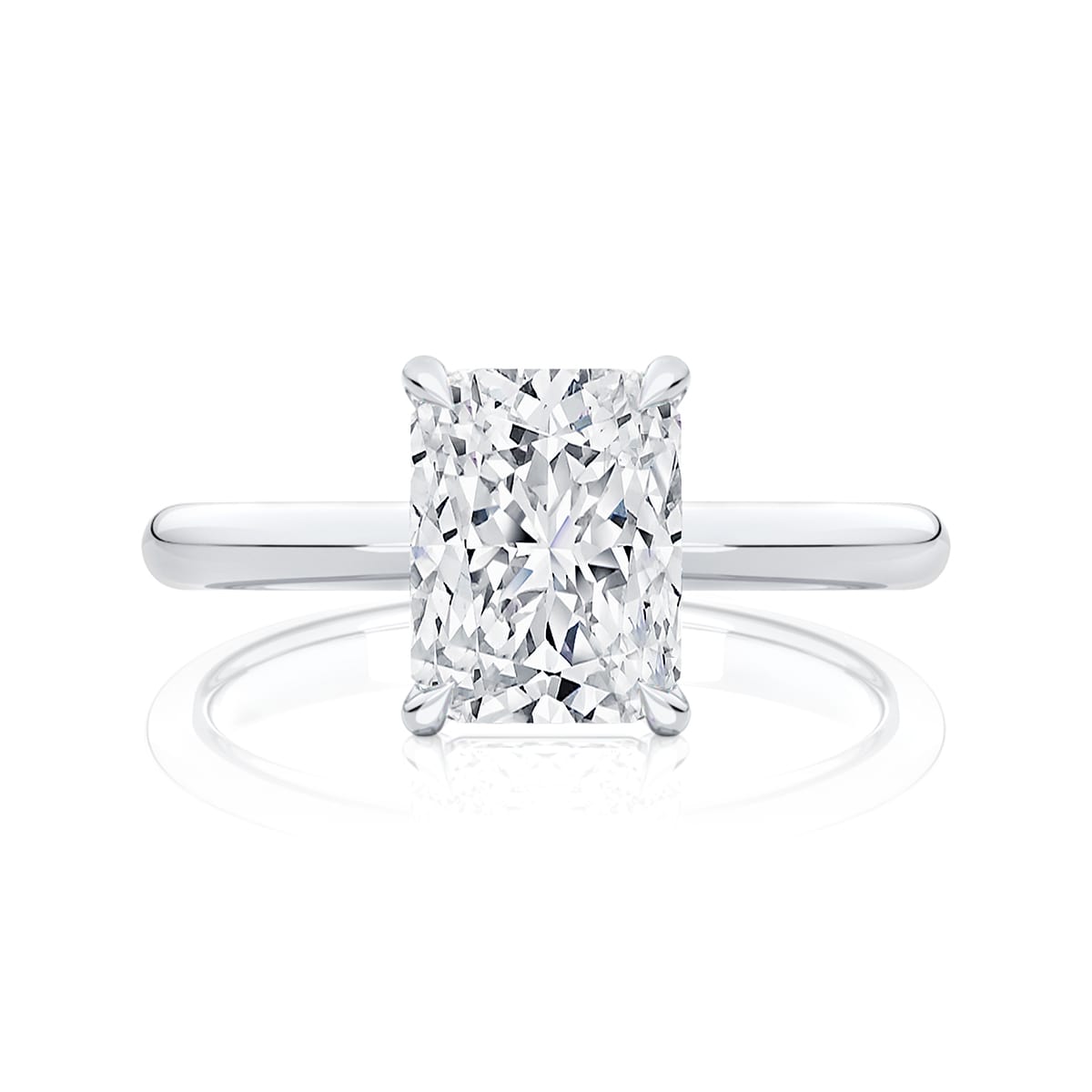 Radiant Diamond Solitaire Engagement Ring in Platinum | Thera