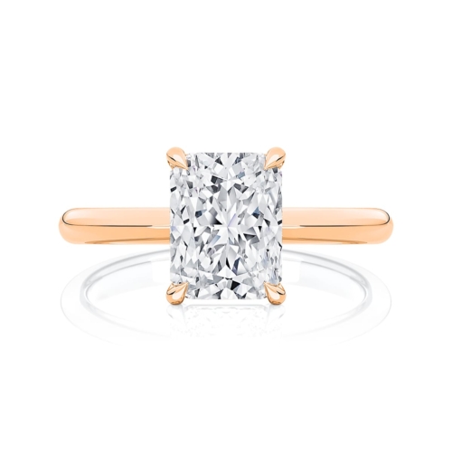 Radiant Diamond Solitaire Engagement Ring in Rose Gold | Thera