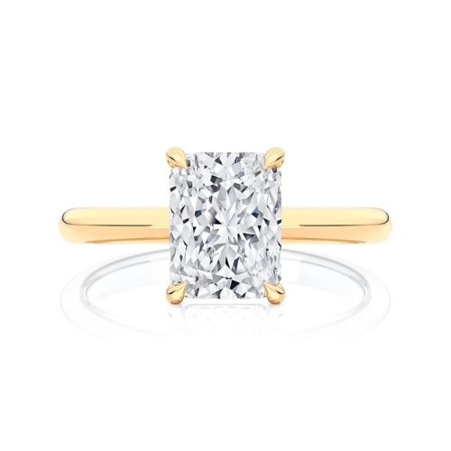 Radiant Diamond Solitaire Engagement Ring in Yellow Gold | Thera