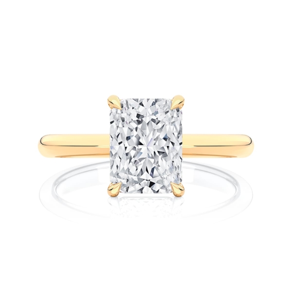 Radiant Diamond Solitaire Engagement Ring in Yellow Gold | Thera