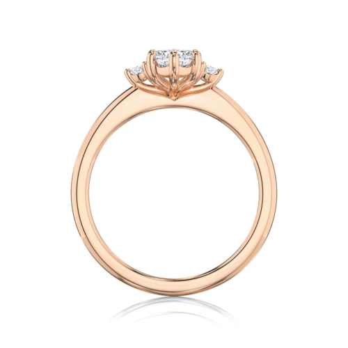 Marquise Diamond Three Stone Engagement Ring in Rose Gold | Trieste